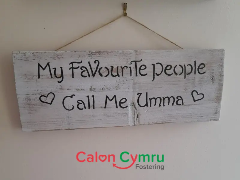 A sign made for Charmaine by her children saying My favourite people call me Umma
