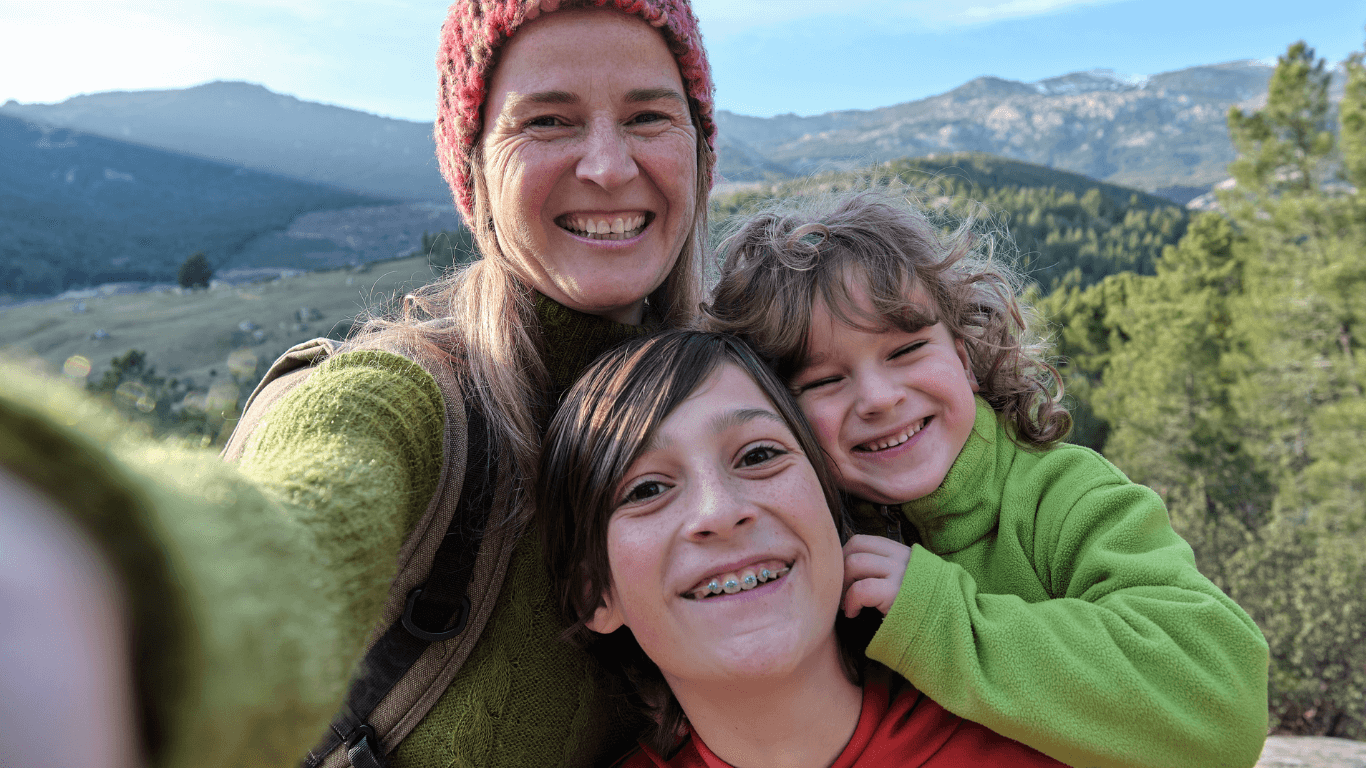 Foster family walking the welsh mountains